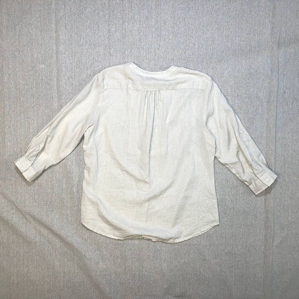 Cathy Daniels | Oatmeal Linen Blend Top | Large - Picture 2 of 8